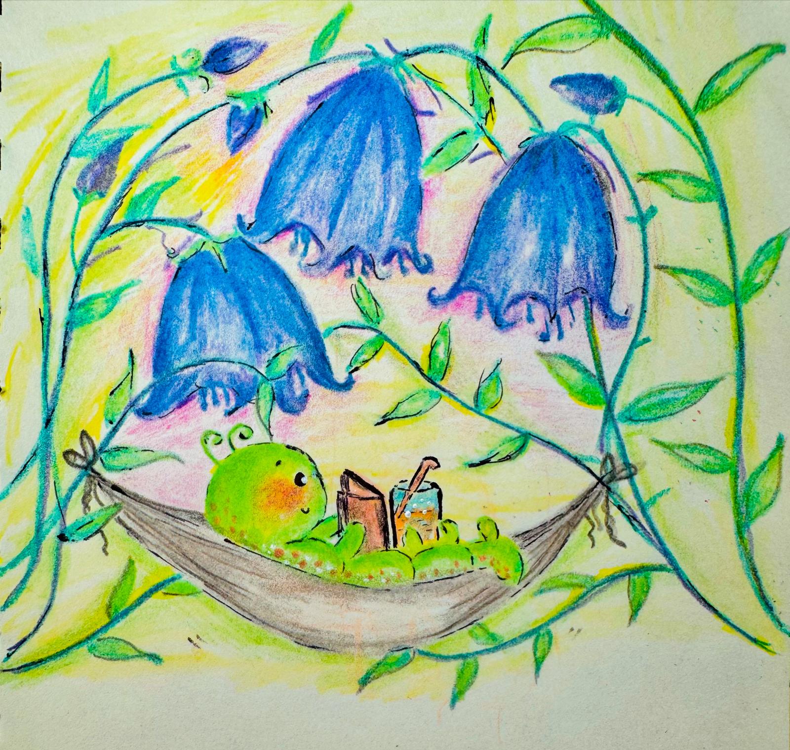 Caterpillar Hammock original artwork