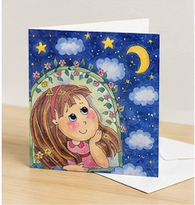 Stargazing Girl card