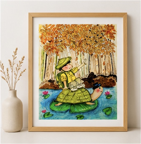 Adventure on a Leaf print